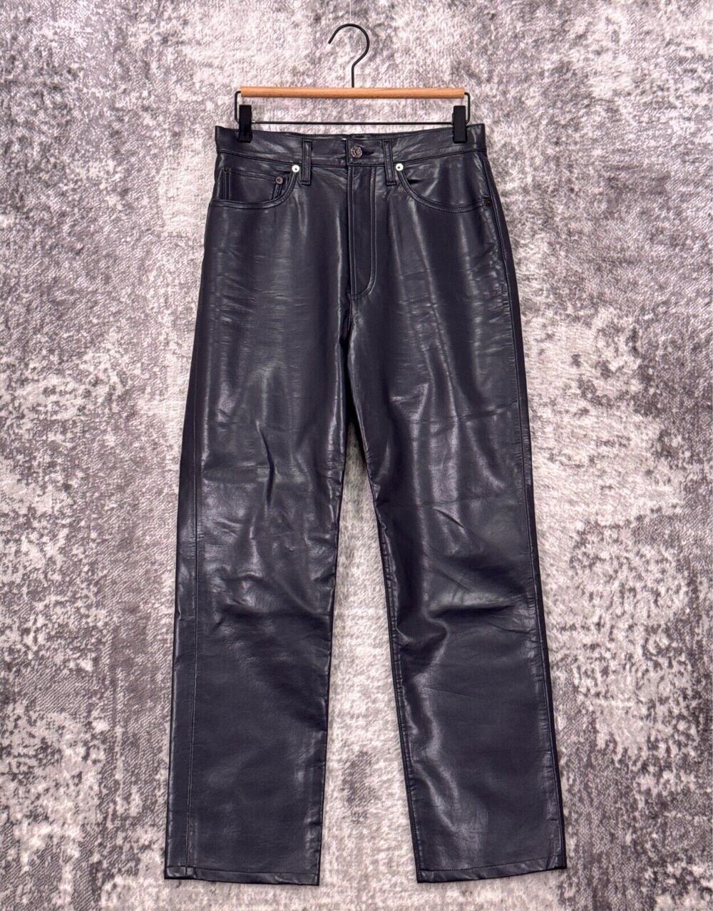 AGOLDE Pants 27 Womens 90s Pinch Waist Midnight Purple Vegan Leather